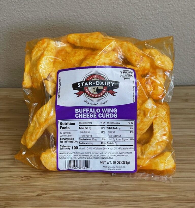 Cheddar Cheese Curd Buffalo Wing 10oz Weyauwega Star Dairy